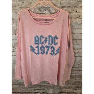 Vintage Canvas Womens Top Long Sleeve Size Small Oversized Boat Neck Boutique